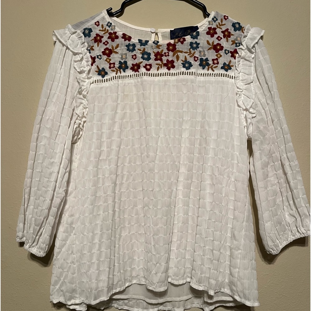 White floral blouse